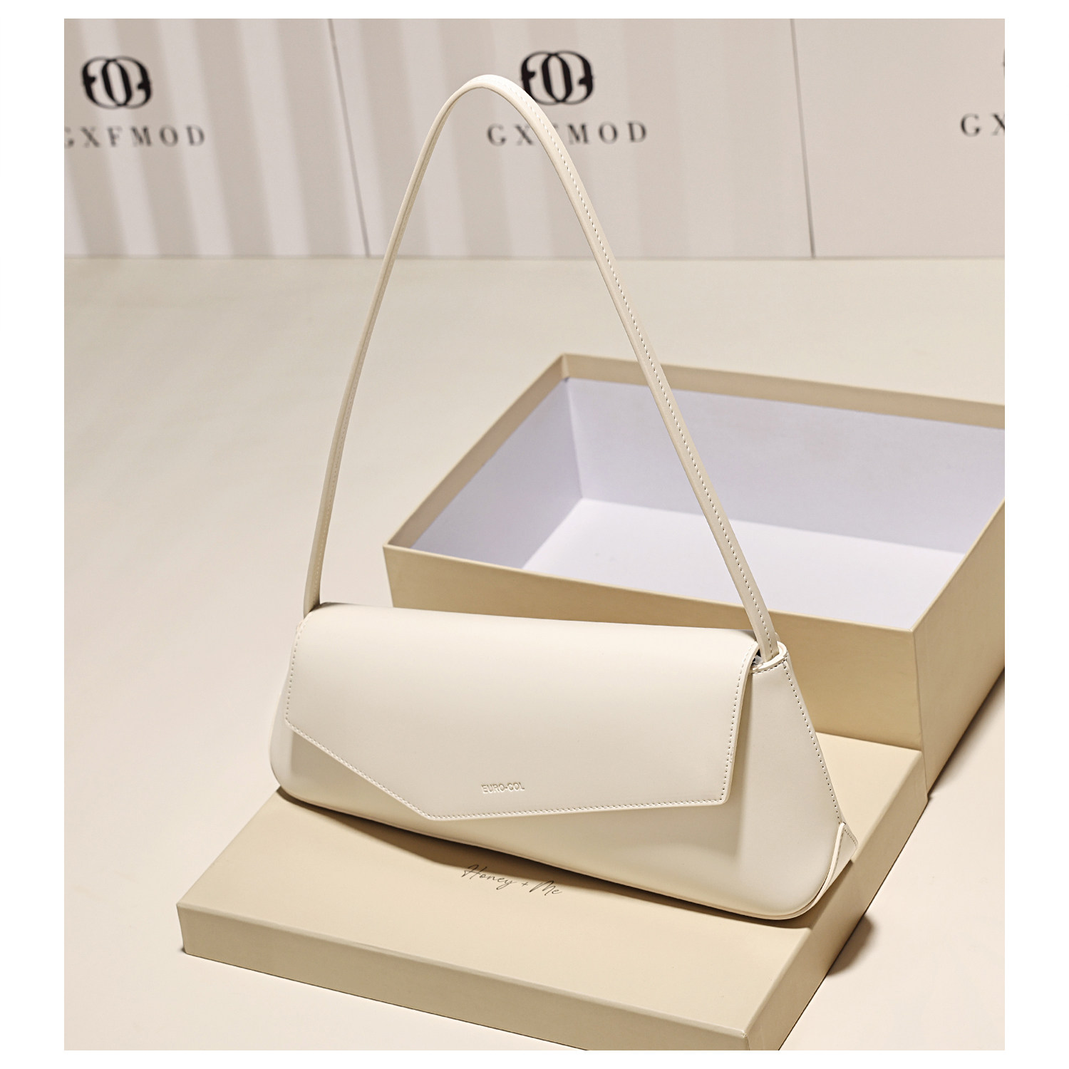 GXFMOD小众设计法式轻奢真皮法棍包女2025新款时尚简约气质单肩包