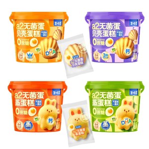 美时多蛋蒸蛋糕无蔗糖0添加钙铁锌DHA宝宝零食早餐代餐桶装