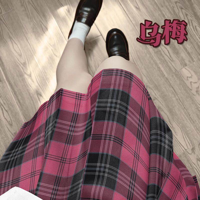【乌梅】宇宙光环原创jk制服格裙秋冬玫红色日系冬季制服学院风
