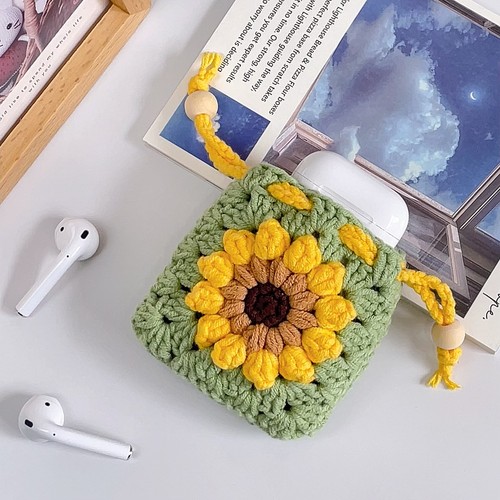毛线编织diy耳机包自制礼物