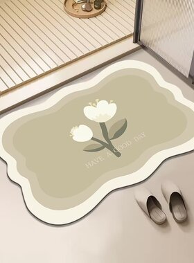 卫生间专用地垫硅藻泥厕所浴室洗手间吸水垫子速干家用软防滑脚垫