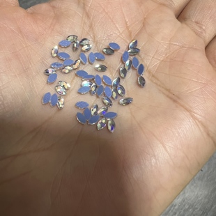 美甲月光香槟平底异形钻石小马眼小长方八角100颗装耐水洗不掉底