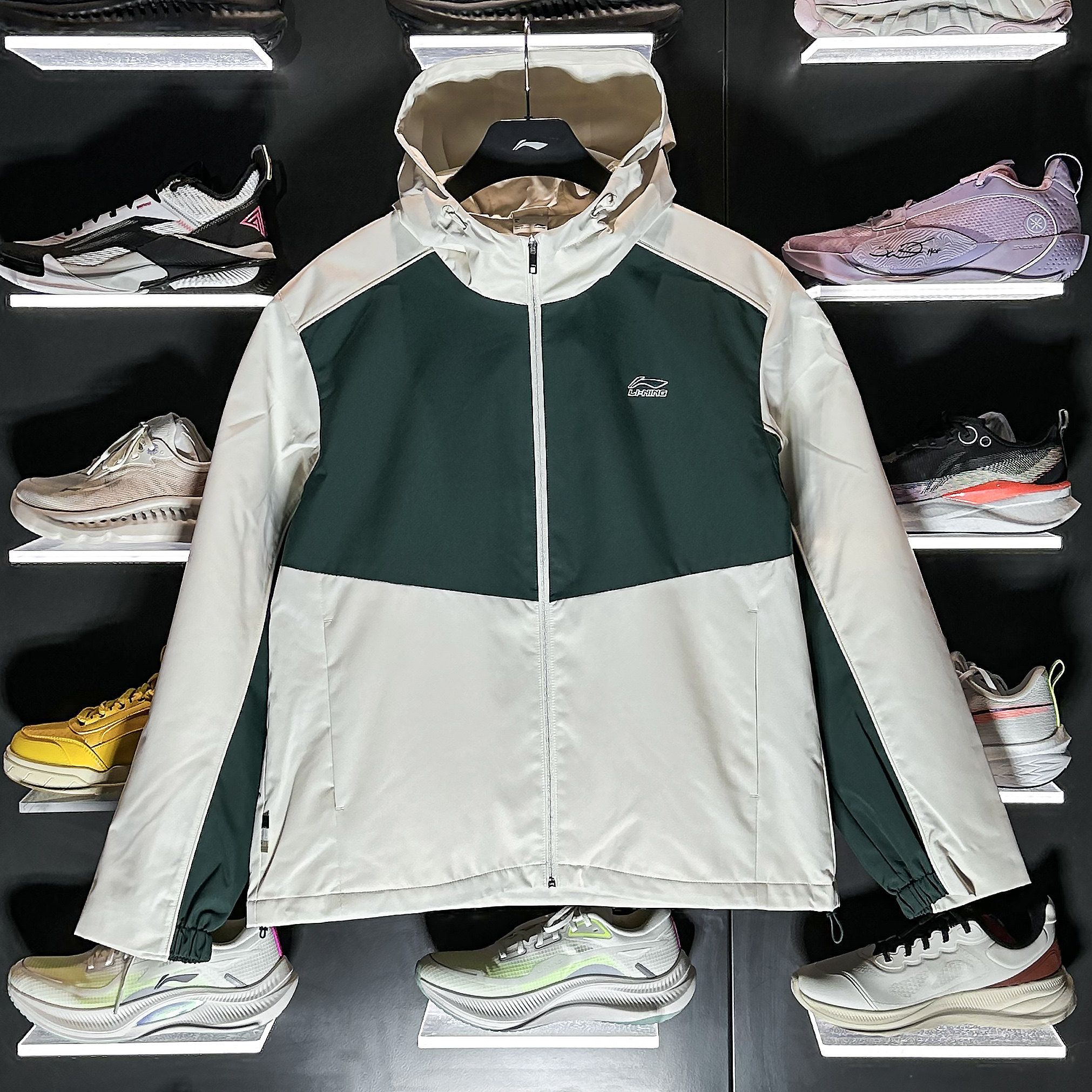 李宁运动风衣男 2026春新款防风加绒排湿舒适连帽外套上衣AFDW415