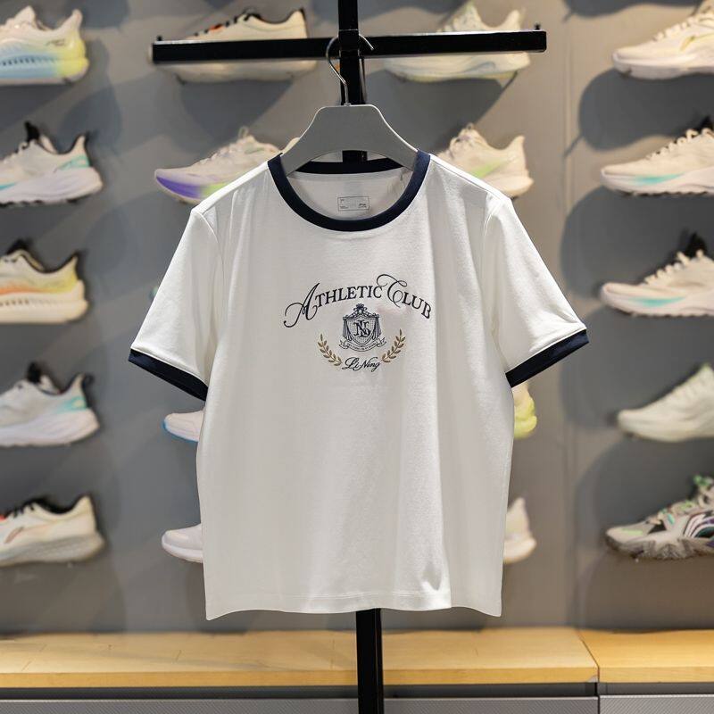 李宁短袖T恤女子2026夏新款休闲舒适耐洗宽松显瘦运动上衣AHSW316