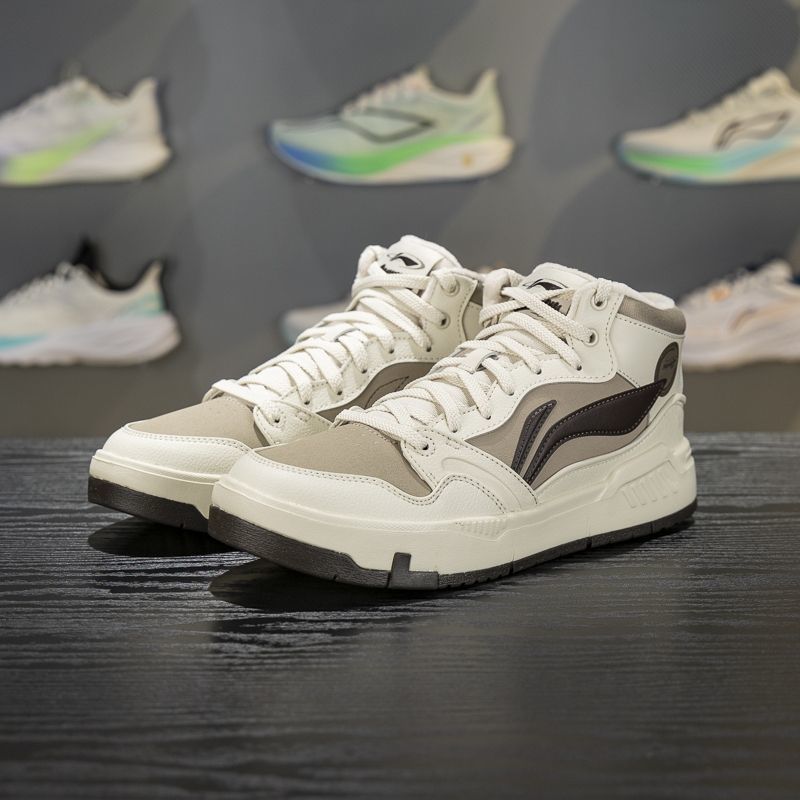 李宁加绒板鞋男运动耐磨休闲鞋冬