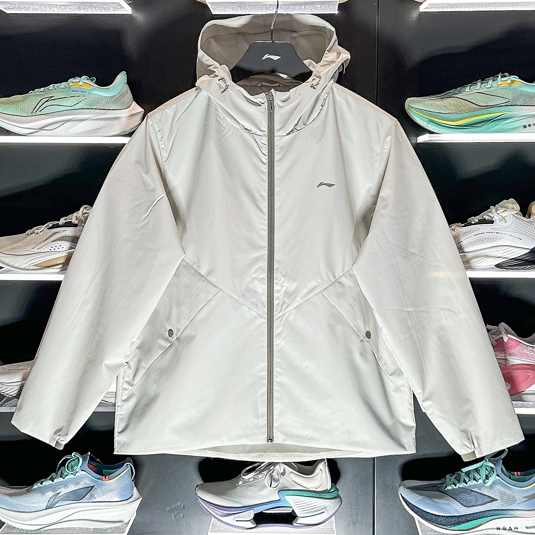 李宁女子运动风衣2025新款健身防风透湿宽松舒适连帽外套 AFDV062,运动服/休闲服装,运动风衣,淘宝优惠券,粉丝福利购,淘宝优惠卷