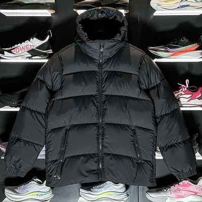 李宁鸭绒羽绒服保暖舒适连帽男子