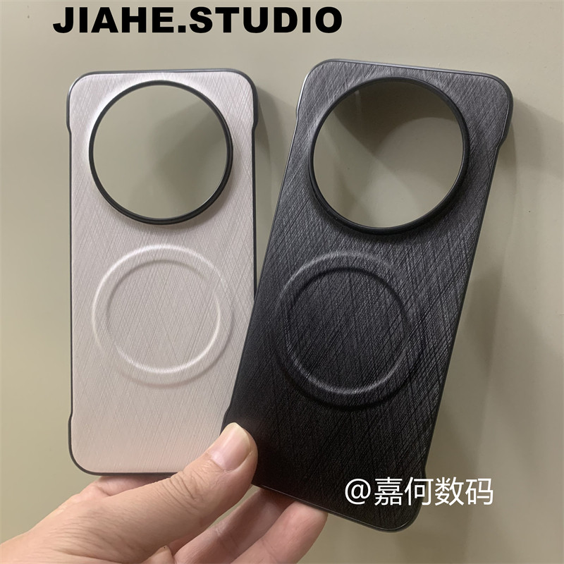 无边框贴金丝纹适用华为mate80promax手机壳磁吸mate70air硬壳轻薄mate60pro保护壳mate50轻奢mate40商务p50