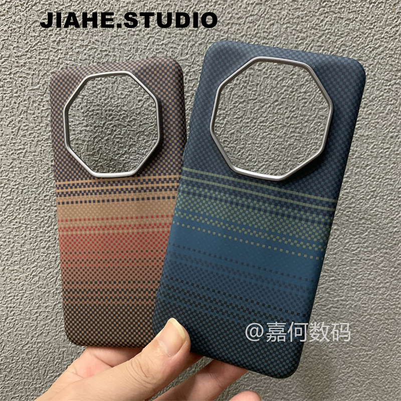 仿碳纤维凯夫拉纹理满天星河日落月升适用华为mate60RS非凡大师手机壳硬壳保护壳轻奢商务潮男轻薄浮雕高级感