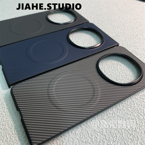 仿碳纤维凯夫拉纹理贴皮适用OPPOFind N5 Find N3 Find N2手机壳Find N3 Flip硬壳磁吸男保护壳商务轻奢简约