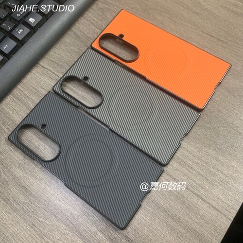 仿碳纤维凯夫拉纹贴皮适用三星Z Fold8 ultra Z Fold6 z fold5 z fold7手机壳磁吸z fold4硬壳商务w26轻奢w25