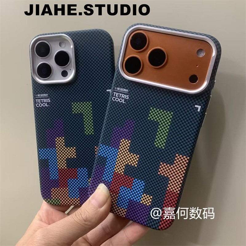 仿碳纤维纹凯夫拉纹简约方块适用iPhone17promax手机壳磁吸苹果16proMax硬壳15promax保护壳14promax轻奢1312