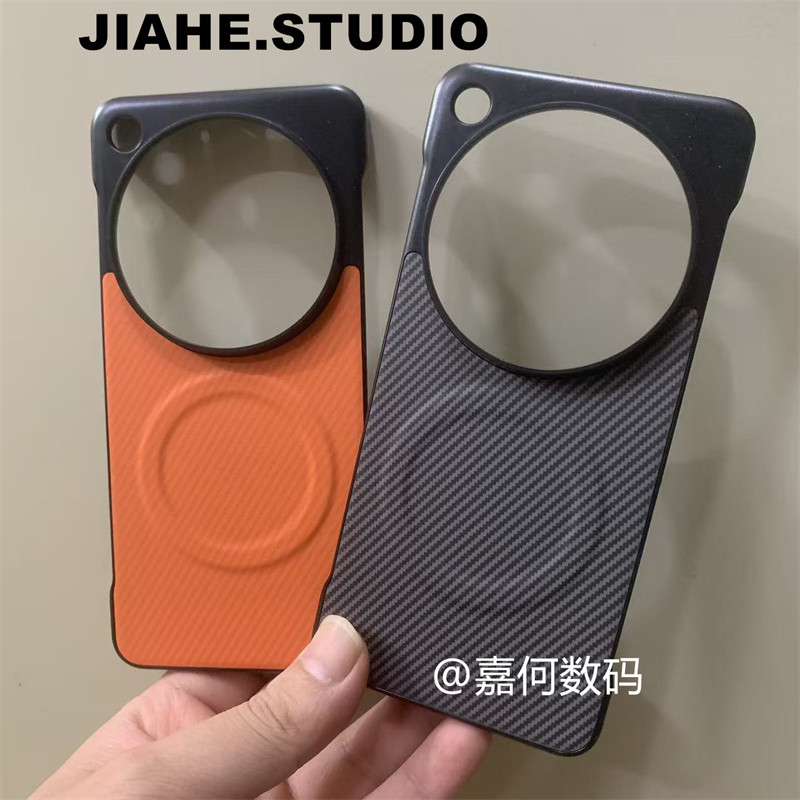 仿碳纤维纹凯夫拉纹贴皮无边框适用OPPOFindx9ultra手机壳磁吸findx9spro裸机手感保护硬壳轻奢商务轻薄男