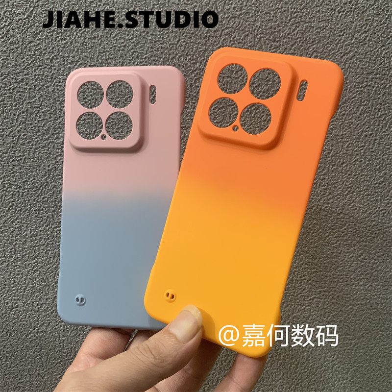 轻薄双色无边框适用小米15pro小米14小米13手机壳红米k70pro k60pro硬壳k80pro半包k50至尊版保护壳马卡龙色