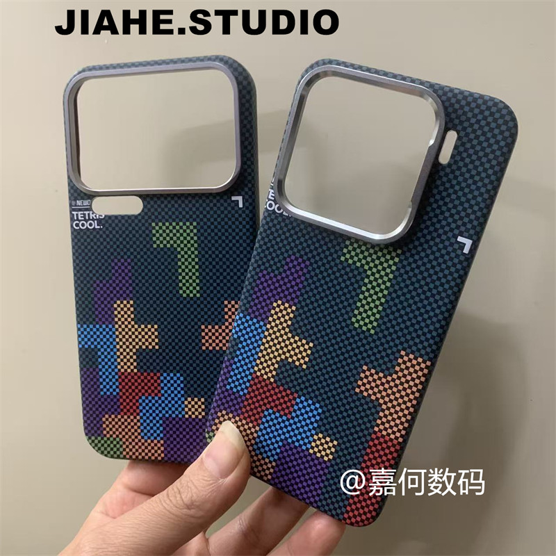 仿碳纤维纹凯夫拉纹简约方块适用小米17promax手机壳磁吸小米15pro硬壳小米14pro男保护壳ultra轻奢商务浮雕