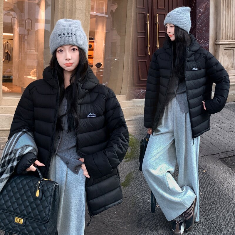 鸭鸭排骨羽绒轻薄棉服简约棉衣女