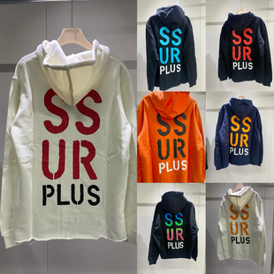 Ssur 新款ins不加绒纯棉春字母印花连帽卫衣男女宽松情侣潮牌帽衫