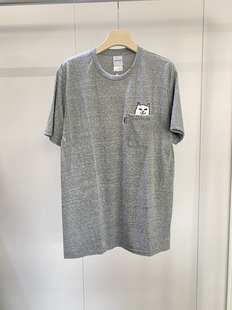 T恤男潮夏季 RIP RIPNDIP基础情侣短袖 DIP中指贱猫口袋TEE 帅气