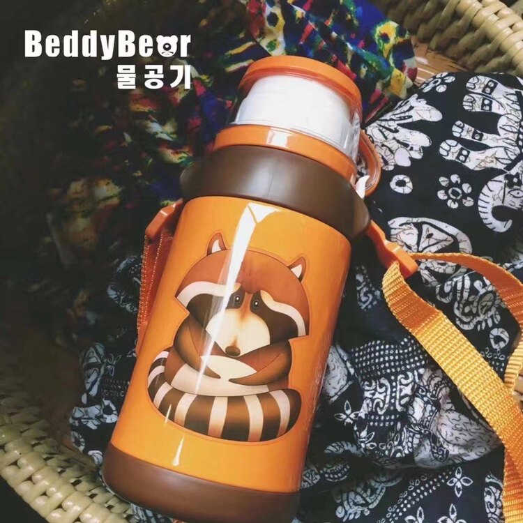 韩国杯具熊保温杯儿童水壶带吸管宝宝男女学生婴儿便携防漏杯包邮