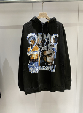 homage宽松潮牌卫衣休闲帽衫欧美复古男女街头外套嘻哈上衣2pac