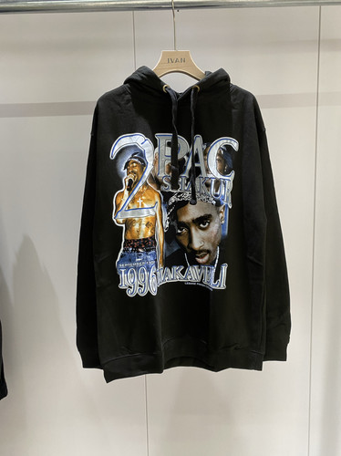 homage宽松潮牌卫衣休闲帽衫欧美复古男女街头外套嘻哈上衣2pac