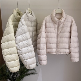 排骨羽绒服女短款2025新款冬季韩系小个子90白鸭绒面包服通勤外套