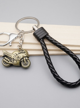 迷你实心男摩托车刀仔跑车模型饰品钥匙扣务创意合金挂件全金属