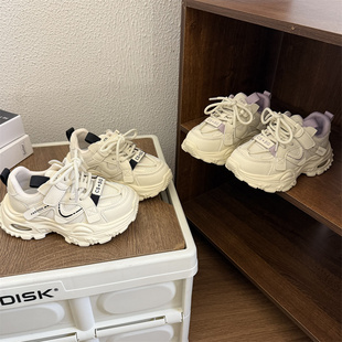 80382网面透气厚底老爹鞋 女童休闲百搭运动鞋 男童跑步鞋 2026新款