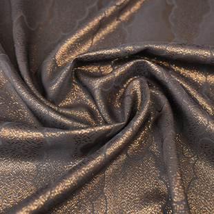 正绢黑金提花旗袍连衣裙新中式布料真丝汉服丝绸面料