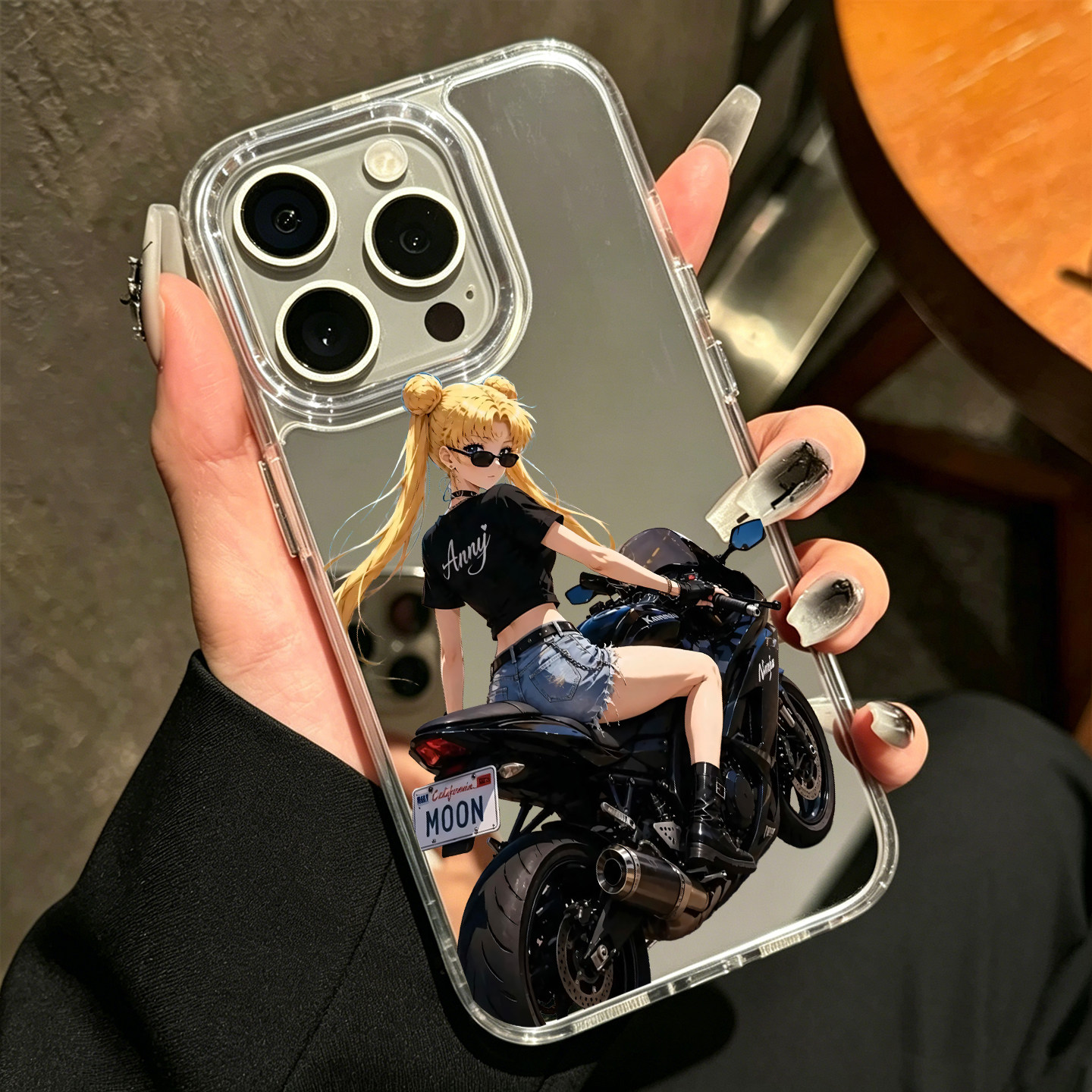 机车美少女战士适用iPhone17苹果14手机壳15ProMax甜酷16辣妹13三星S24Ultra磁吸镜面Pura70华为Mate40个性12