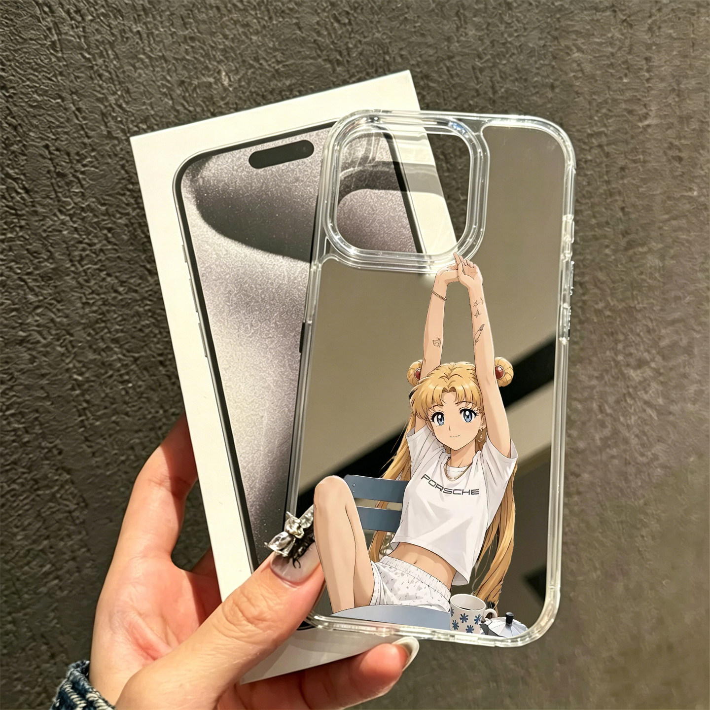 伸懒腰美少女战士适用iPhone17苹果14手机壳15ProMax日韩16软13三星S24Ultra磁吸镜面Pura70华为Mate40个性12