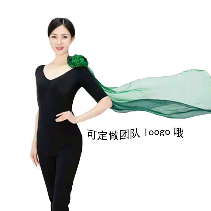 黑色修身形体礼仪优雅仪态培训舞蹈练功导师训练走秀套装女成人
