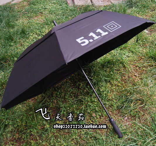 正品5.11雨伞双层 大号伞 511高档高尔夫雨伞 自动伞 垂钓伞 黑色
