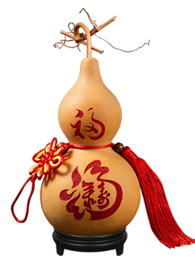 葫芦挂件天然真雕刻带龙头文玩葫芦门对门口客厅车摆件中国结装饰