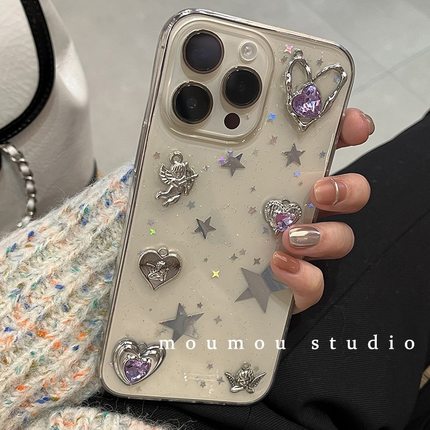 水钻立体金属星星天使适用oppoReno12 11 10 9 8 7pro手机壳reno3Pro 4se 5k 6pro滴胶ACE2z软壳R17保护套女