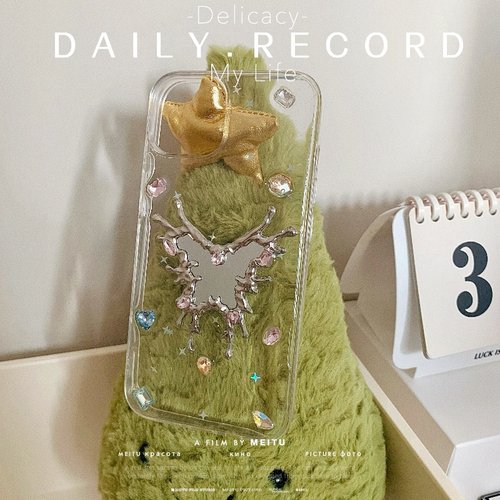 闪钻爱心蝴蝶镜子oppo滴胶手机壳