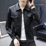 秋季男士潮流休闲皮衣夹克男修身外套XZ313B-1-PY837-P100，男装皮衣，星座313B-2