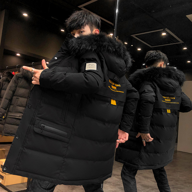 M1958-P125冬季加厚棉服男士中长款毛领连帽棉衣外套XZ313B-2,男装棉衣,星座313B-2