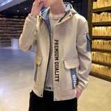 夹克男秋季新款潮流ins男士时尚连帽工装外套XZ313B-1-JK1202-P60，男装夹克，星座313B-2