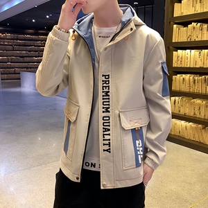 夹克男秋季新款潮流ins男士时尚连帽工装外套XZ313B-1-JK1202-P60图片