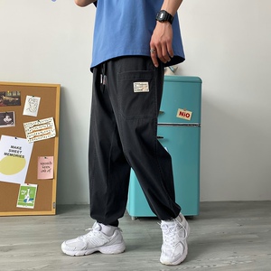 2021秋季新款港风休闲裤男时尚潮流束脚九分裤XZ313B-1-K5002-P45图片
