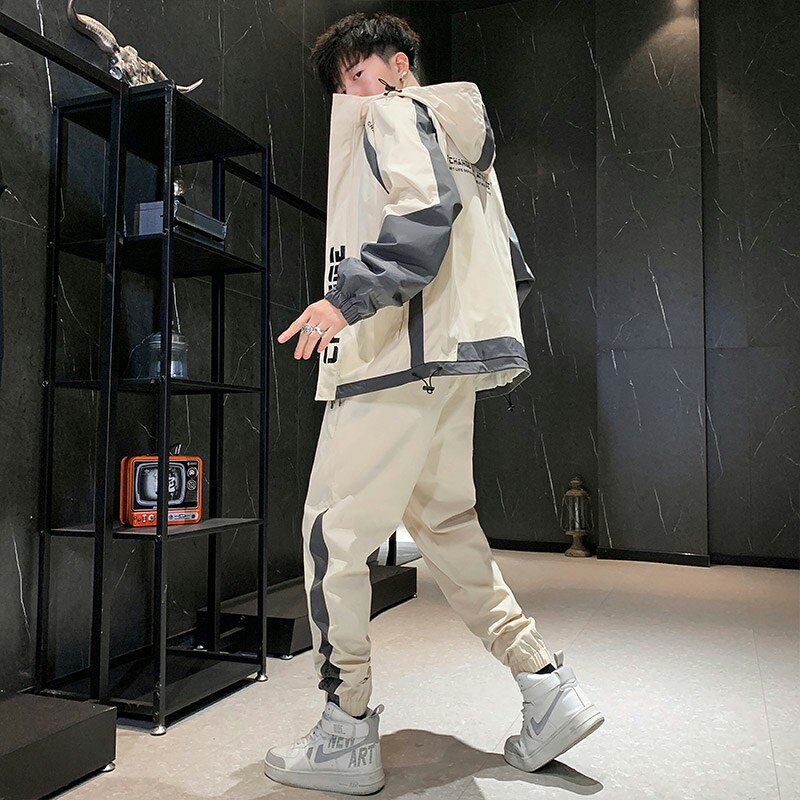 秋冬套装男加绒加厚休闲运动潮流两件套XZ313B-1-A80107-P100,男装休闲套装,星座313B-2