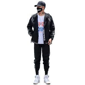 秋季工装套装男休闲运动潮流两件套XZ313B-1-T80107-P80图片