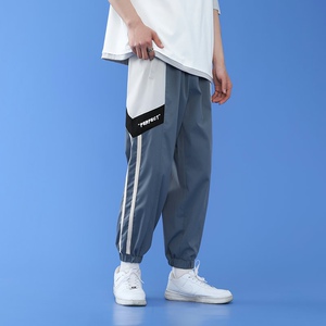 新款港风休闲裤男时尚宽松潮流束脚九分裤XZ313B-1-K5003-P40图片