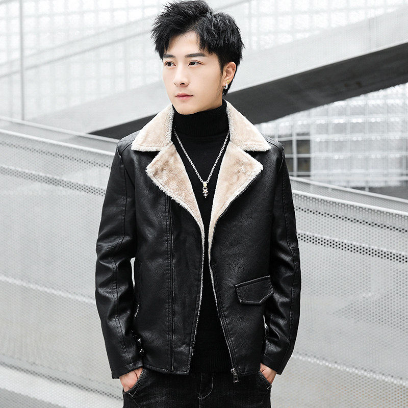 2021冬季新款加绒皮衣男时尚休闲夹克外套XZ313B-1-PY705--P120,男装皮衣,星座313B-2