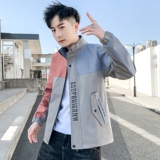秋季立领拼接夹克男士宽松休闲个性外套上衣XZ313B-1-J，男装夹克，星座313B-2