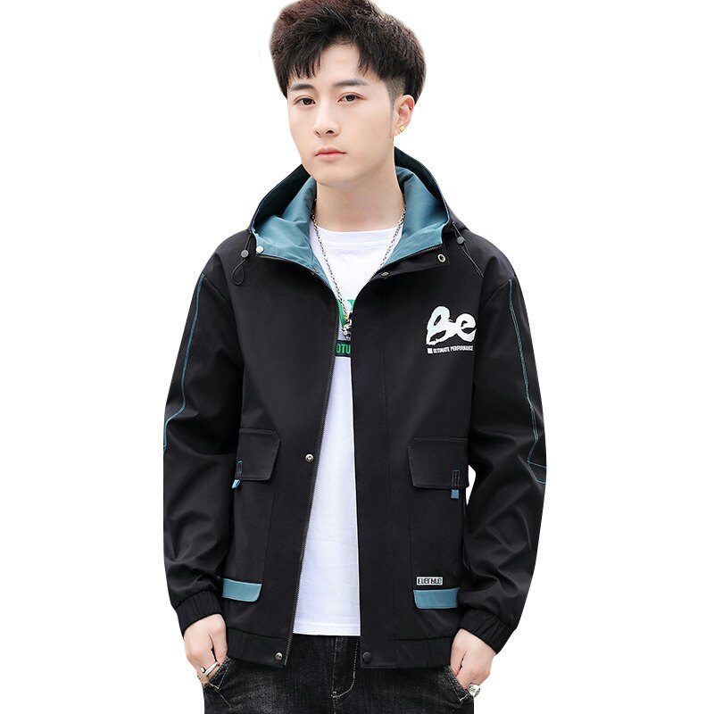 外套男新款韩版休闲百搭连帽夹克上衣XZ313B-1-S189-P65,男装夹克,星座313B-2