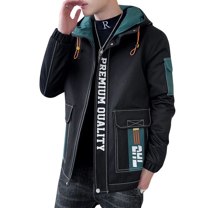 夹克男秋冬季派克服男士加绒加厚时尚连帽外套XZ313B-1-R1202-P70,男装夹克,星座313B-2