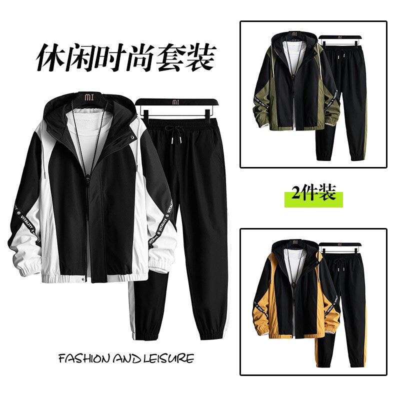 挂拍2021秋季套装男时尚休闲运动潮流两件套XZ313B-1-T80108-P80图片