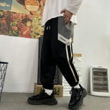 新款港风休闲裤男宽松时尚潮流束脚九分裤XZ313B-1-K5003-P40，男装休闲裤，星座313B-2